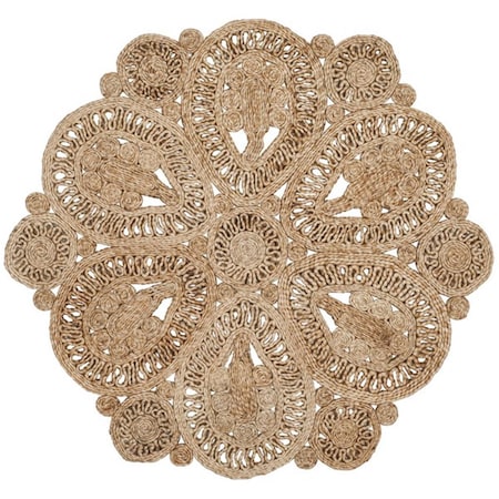 Safavieh 5 x 5 ft. Natural Fiber Hand Woven Rug, Round - Natural NF360A-5R